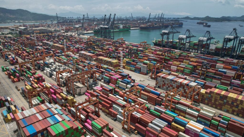 President Donald Trump announces 15% tariffs on EU goods during the 2025 U.S.–EU trade deal press conference